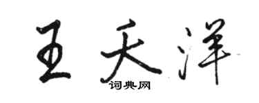 駱恆光王夭洋行書個性簽名怎么寫