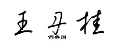 梁錦英王丹桂草書個性簽名怎么寫