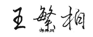 駱恆光王繁柏行書個性簽名怎么寫