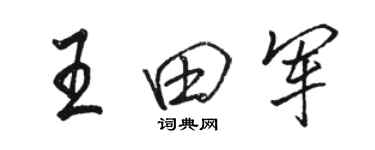 駱恆光王田軍行書個性簽名怎么寫