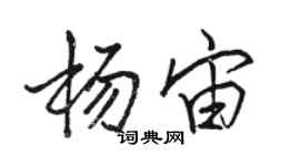 駱恆光楊宙行書個性簽名怎么寫