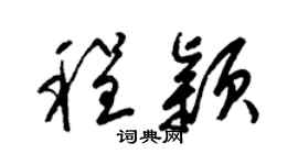 梁錦英程穎草書個性簽名怎么寫