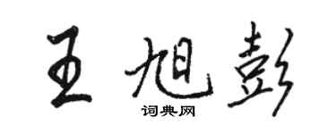 駱恆光王旭彭行書個性簽名怎么寫