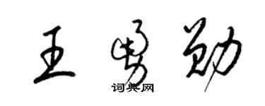 梁錦英王勇勛草書個性簽名怎么寫