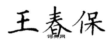 丁謙王春保楷書個性簽名怎么寫