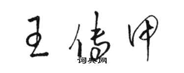 駱恆光王傳甲草書個性簽名怎么寫