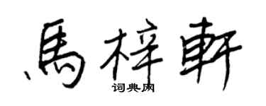 王正良馬梓軒行書個性簽名怎么寫