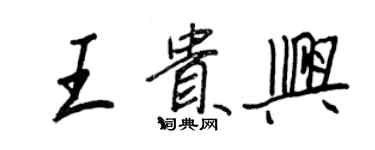 王正良王貴興行書個性簽名怎么寫