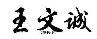 胡問遂王文誠行書個性簽名怎么寫