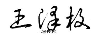 曾慶福王澤枚草書個性簽名怎么寫