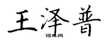 丁謙王澤普楷書個性簽名怎么寫