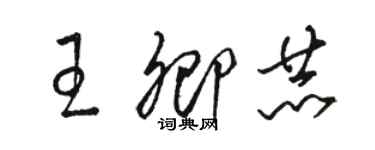 駱恆光王卿赫草書個性簽名怎么寫