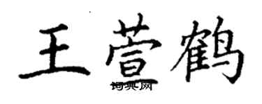 丁謙王萱鶴楷書個性簽名怎么寫