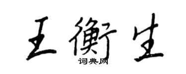 王正良王衡生行書個性簽名怎么寫