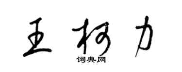 梁錦英王柯力草書個性簽名怎么寫