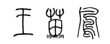 陳墨王苗鳳篆書個性簽名怎么寫