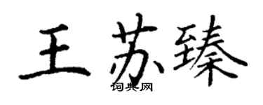 丁謙王蘇臻楷書個性簽名怎么寫