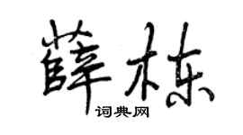 曾慶福薛棟行書個性簽名怎么寫