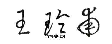 駱恆光王玲甫草書個性簽名怎么寫