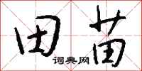 錢沛雲田苗行書怎么寫