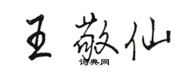 駱恆光王敬仙行書個性簽名怎么寫