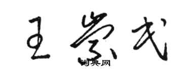 駱恆光王崇民草書個性簽名怎么寫