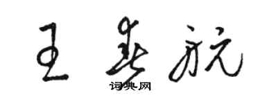 駱恆光王春航草書個性簽名怎么寫