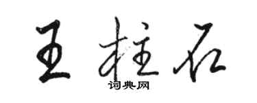 駱恆光王柱石行書個性簽名怎么寫