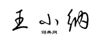 梁錦英王小納草書個性簽名怎么寫