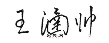 駱恆光王涵帥草書個性簽名怎么寫