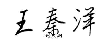 王正良王秦洋行書個性簽名怎么寫