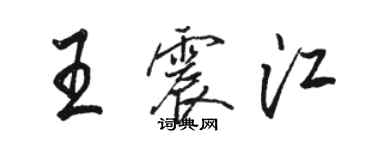 駱恆光王震江行書個性簽名怎么寫