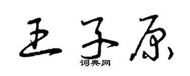 曾慶福王子原草書個性簽名怎么寫