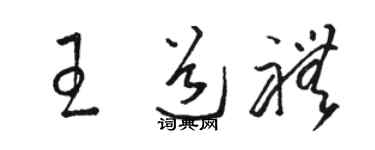 駱恆光王道禮草書個性簽名怎么寫
