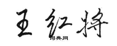 駱恆光王紅將行書個性簽名怎么寫