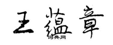 曾慶福王蘊章行書個性簽名怎么寫