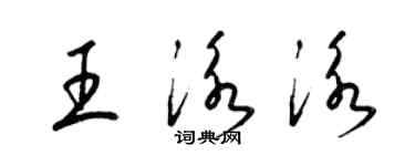 梁錦英王泳泳草書個性簽名怎么寫