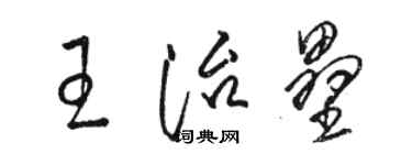 駱恆光王治壘草書個性簽名怎么寫