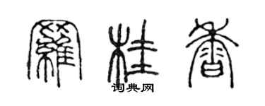 陳聲遠羅桂香篆書個性簽名怎么寫