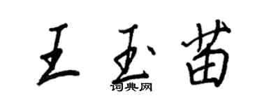 王正良王玉苗行書個性簽名怎么寫