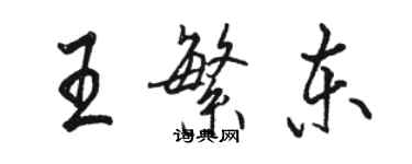 駱恆光王繁東行書個性簽名怎么寫