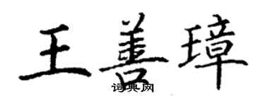 丁謙王善璋楷書個性簽名怎么寫