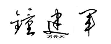 梁錦英鍾建軍草書個性簽名怎么寫