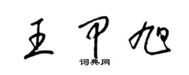 梁錦英王甲旭草書個性簽名怎么寫