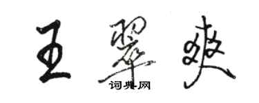 駱恆光王翠爽行書個性簽名怎么寫