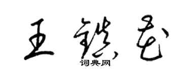 梁錦英王鎮花草書個性簽名怎么寫