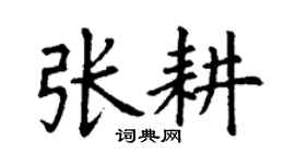 丁謙張耕楷書個性簽名怎么寫