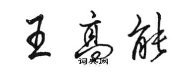 駱恆光王高能行書個性簽名怎么寫