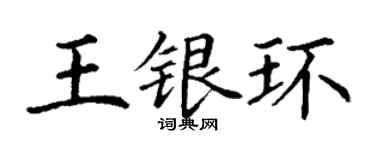 丁謙王銀環楷書個性簽名怎么寫