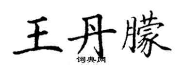 丁謙王丹朦楷書個性簽名怎么寫